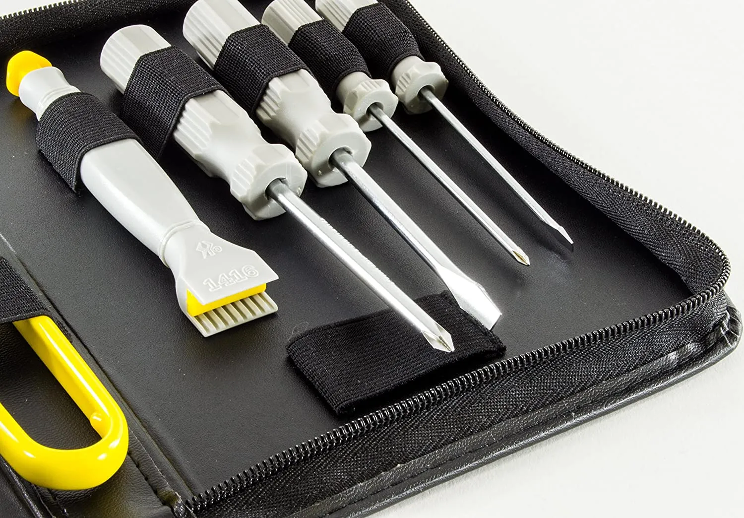 12 Piece Computer and Electronics Toolkit with Flat, 0 / #1 Phillips, and T15 Screwdrivers, Nut Drivers, IC Extractor, IC inserter, and Tweezers (Model CTK2)