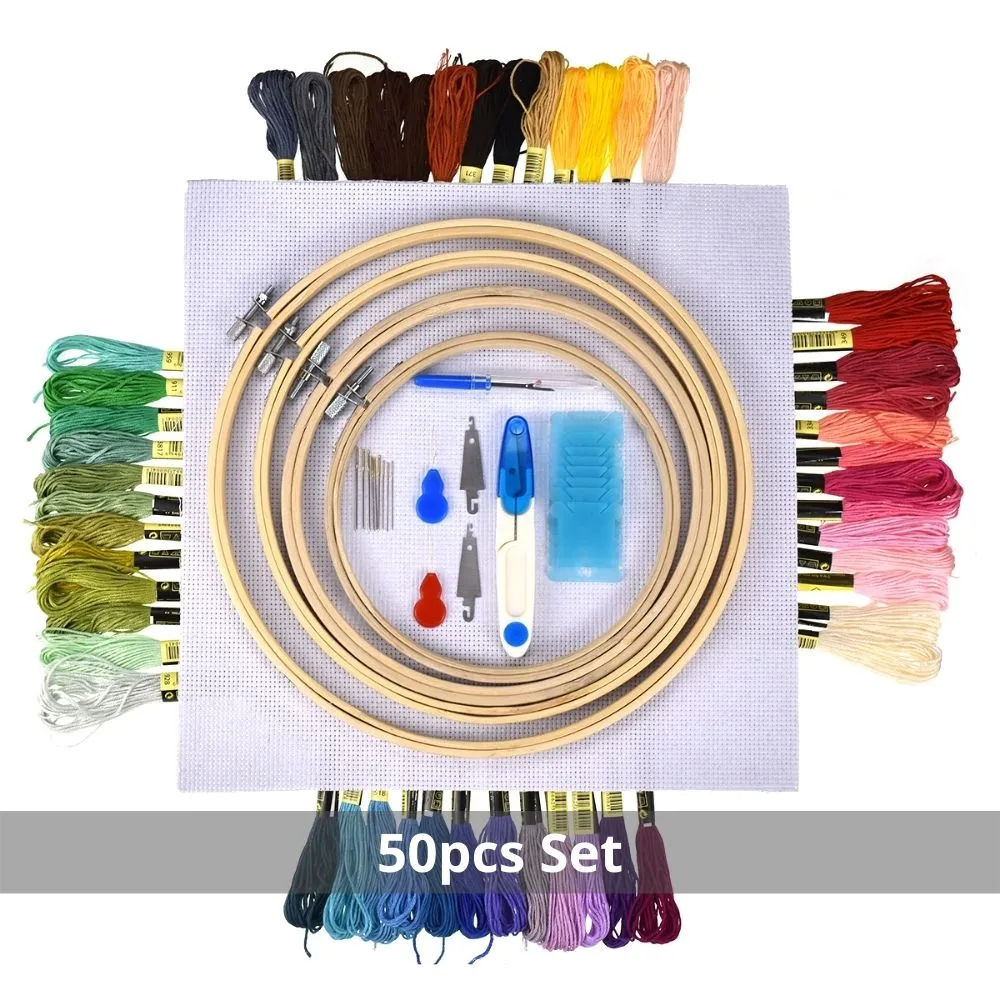 50-100pcs Embroidery Starter Kits with All Accessories