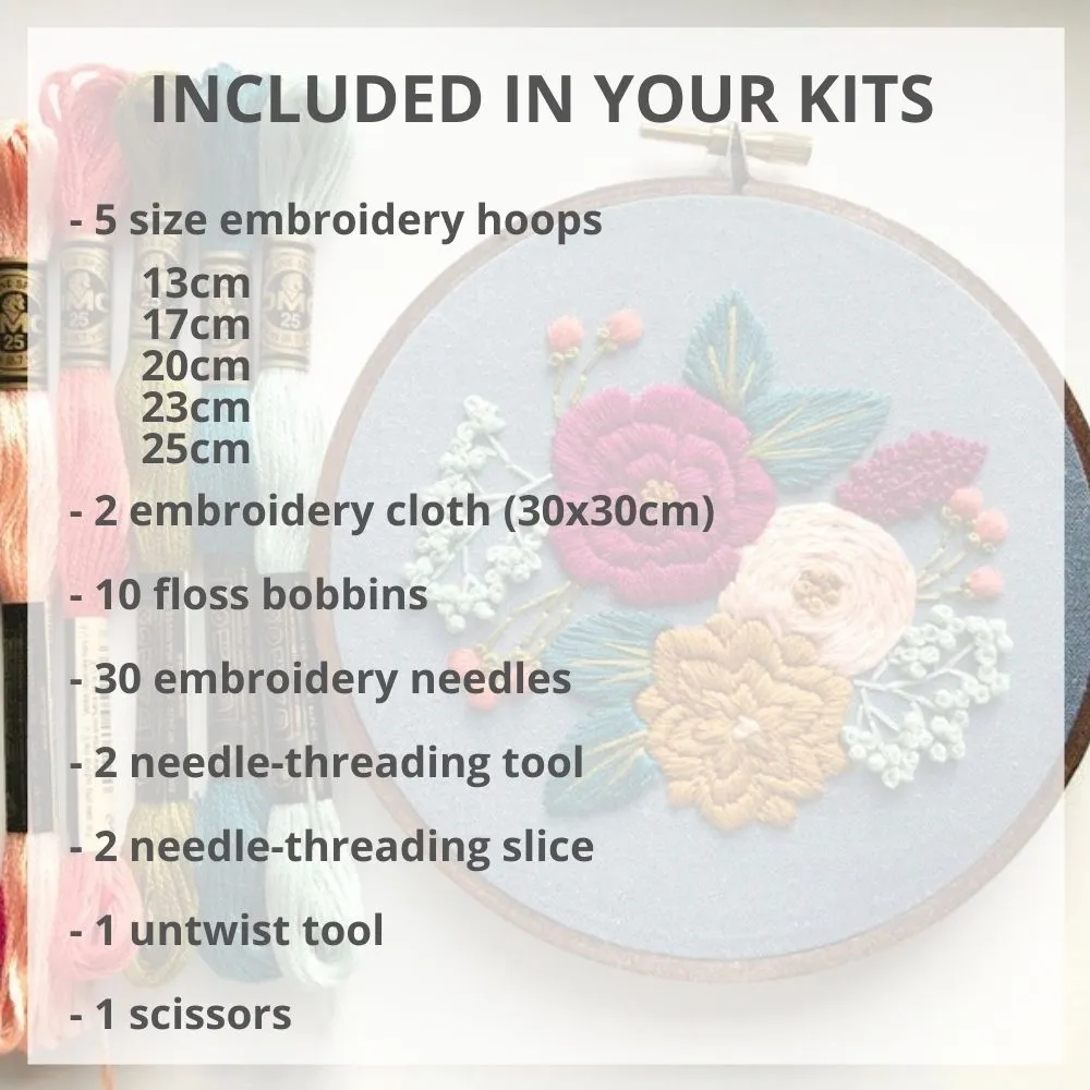 50-100pcs Embroidery Starter Kits with All Accessories