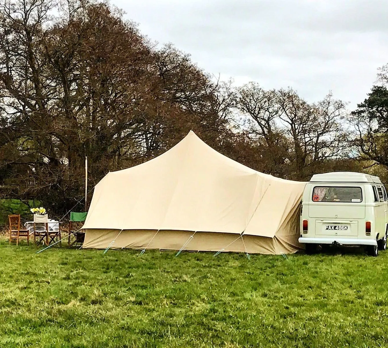 5m x 4m DubPod™ 'Adventurer' 285gsm 100% Natural Canvas | Camper Awning & StoveMate