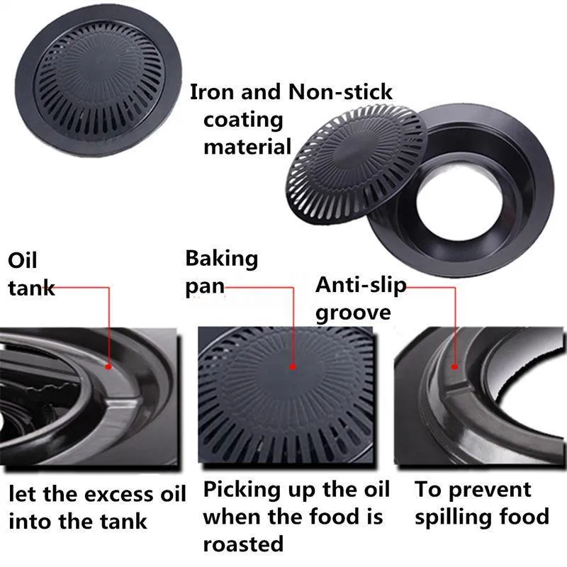 Barbecue Plate Smokeless Non-stick Stovetop Barbecue Grill Pan