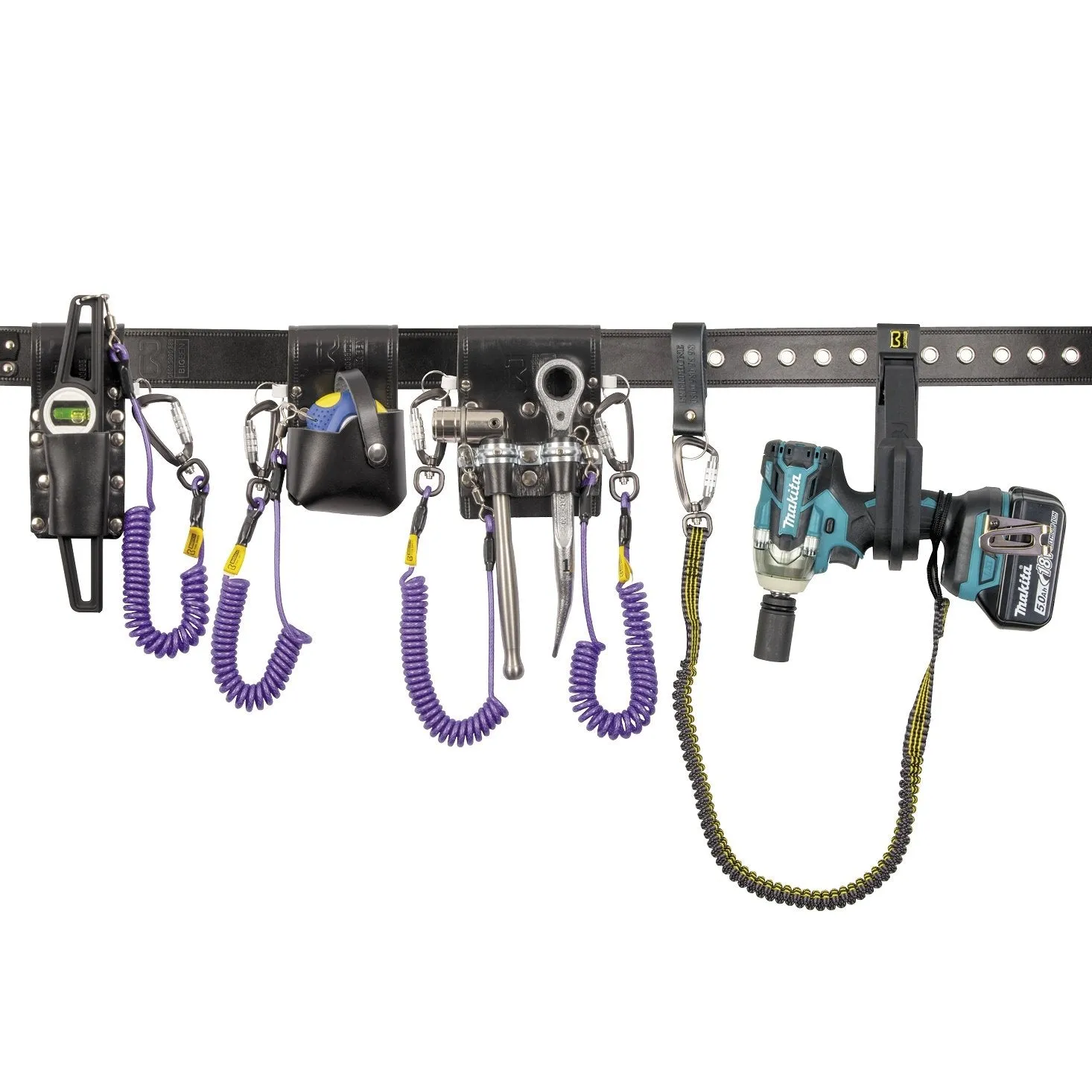 BIGBEN® Deluxe Tool Belt Kit with Tethered Tools & Makita Impact Wrench