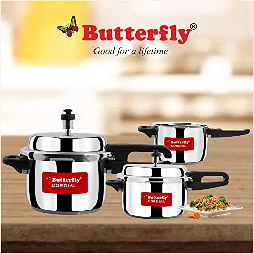 Butterfly Cordial 2L, 3L & 5L Stainless Steel Outer Lid Pressure Cooker