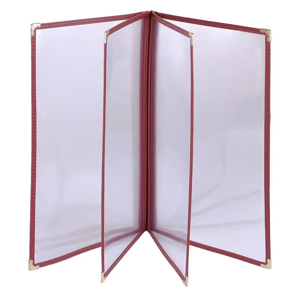 Clear Menu Covers 20ct/Pack 8.5x14 4-Page 8-View