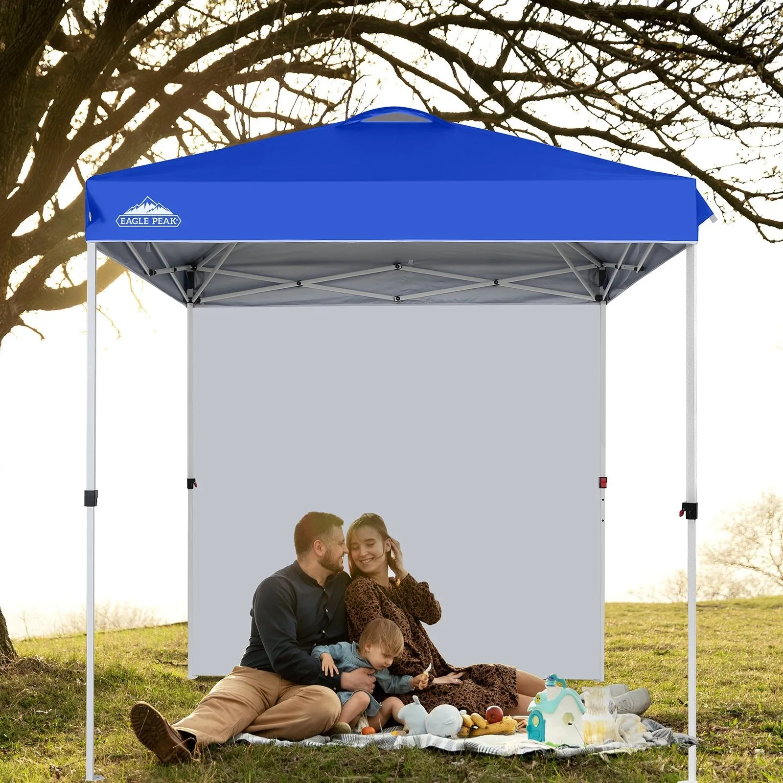 EAGLE PEAK 6.6x6.6 Pop Up Canopy Tent with Removable Sidewall