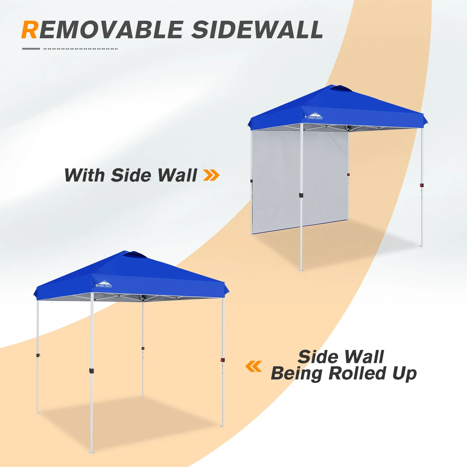 EAGLE PEAK 6.6x6.6 Pop Up Canopy Tent with Removable Sidewall