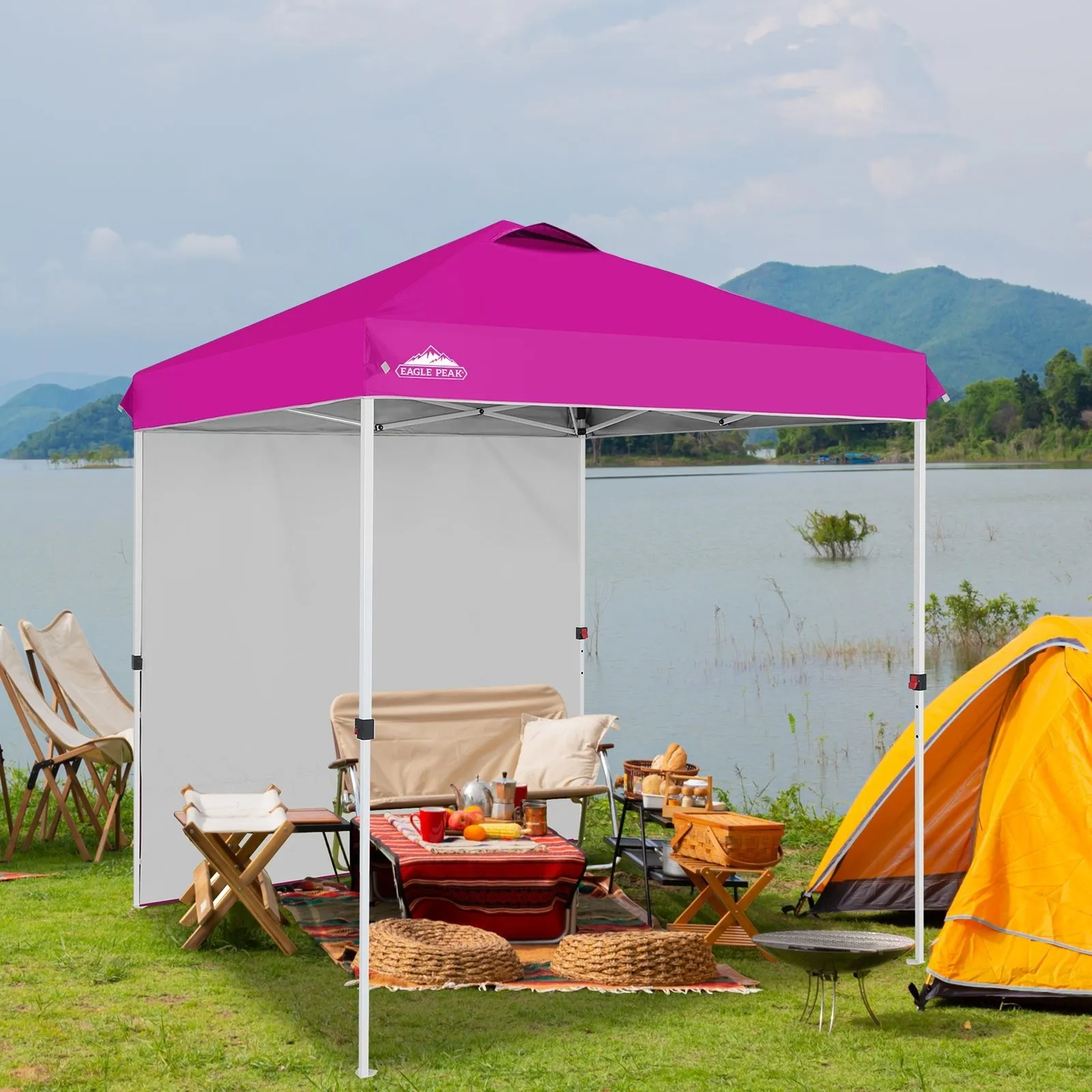 EAGLE PEAK 6.6x6.6 Pop Up Canopy Tent with Removable Sidewall