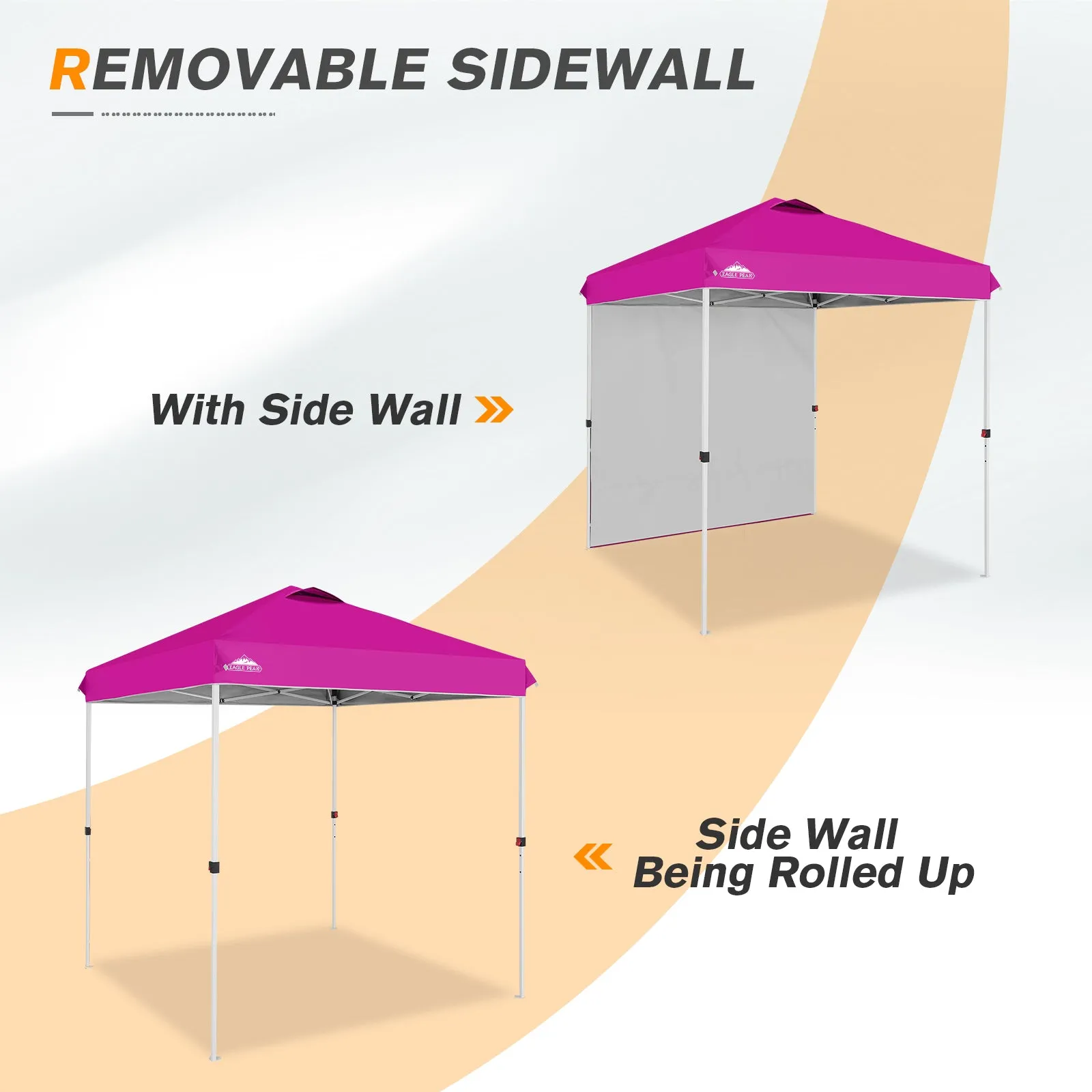 EAGLE PEAK 6.6x6.6 Pop Up Canopy Tent with Removable Sidewall