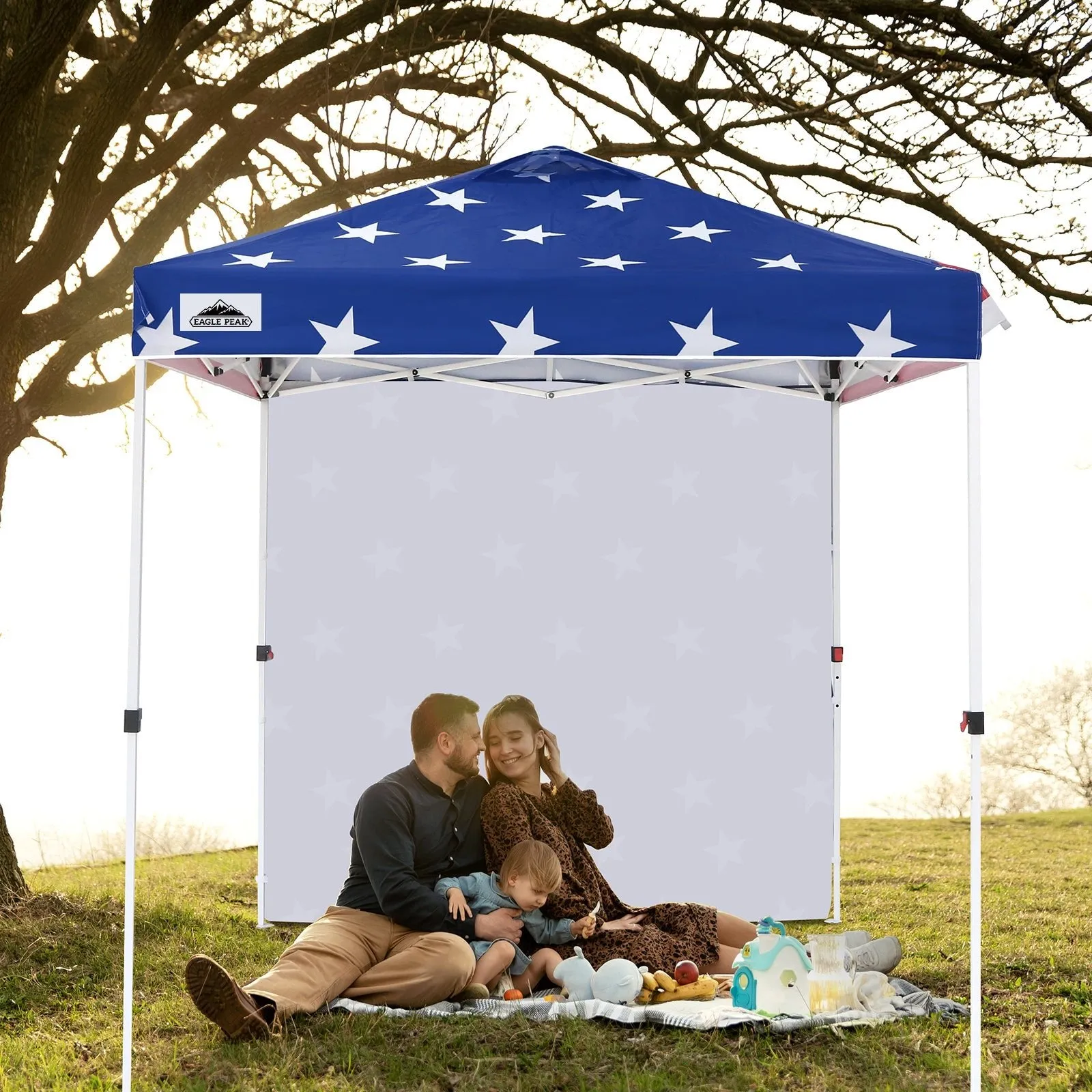 EAGLE PEAK 6.6x6.6 Pop Up Canopy Tent with Removable Sidewall