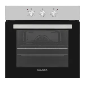 ELBA 60CM MULTIFUNCTION ELECTRIC OVEN WITH  BLACK GLASS FINISH -  04/T60-3