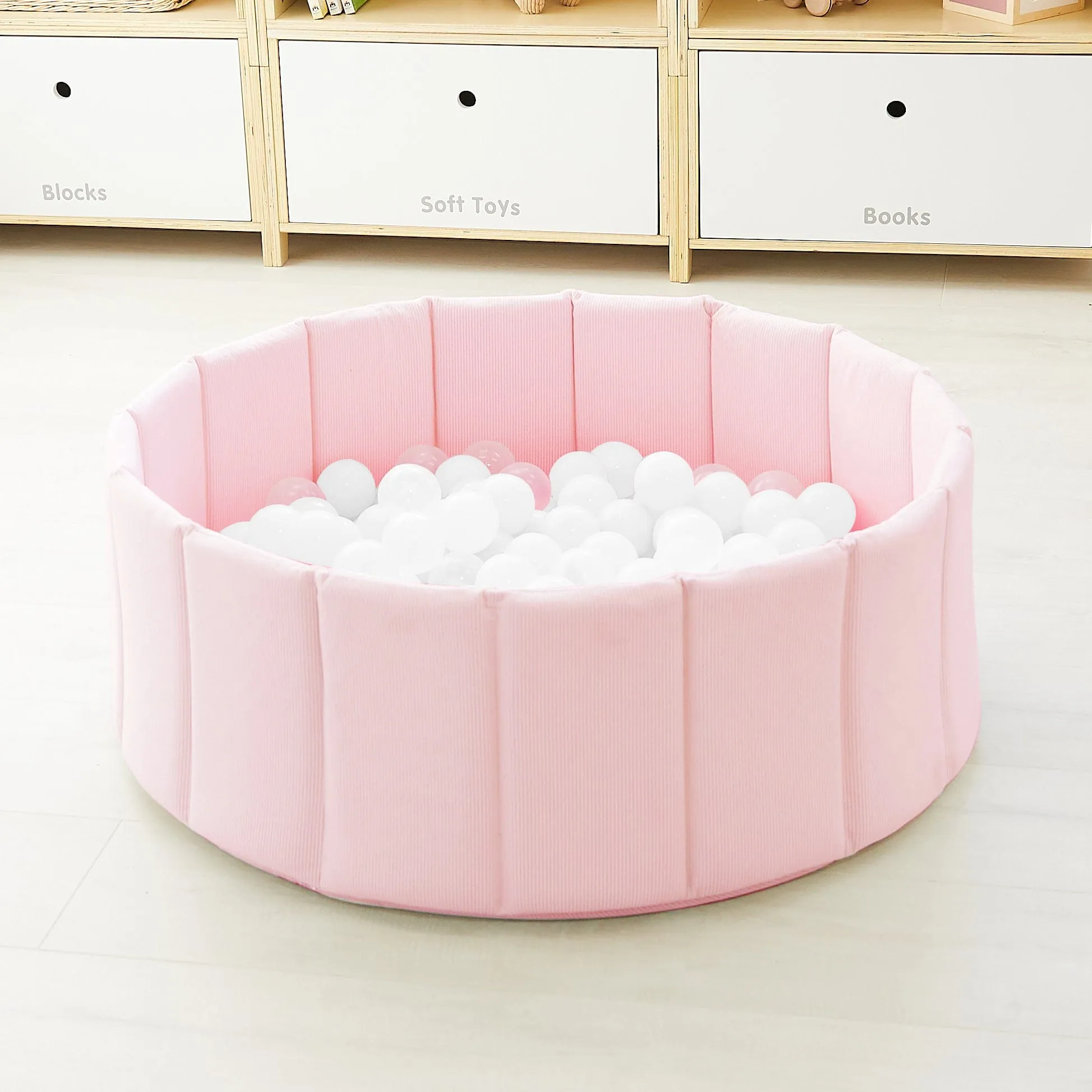 Foldable Corduroy Ball Pit with 200 Balls