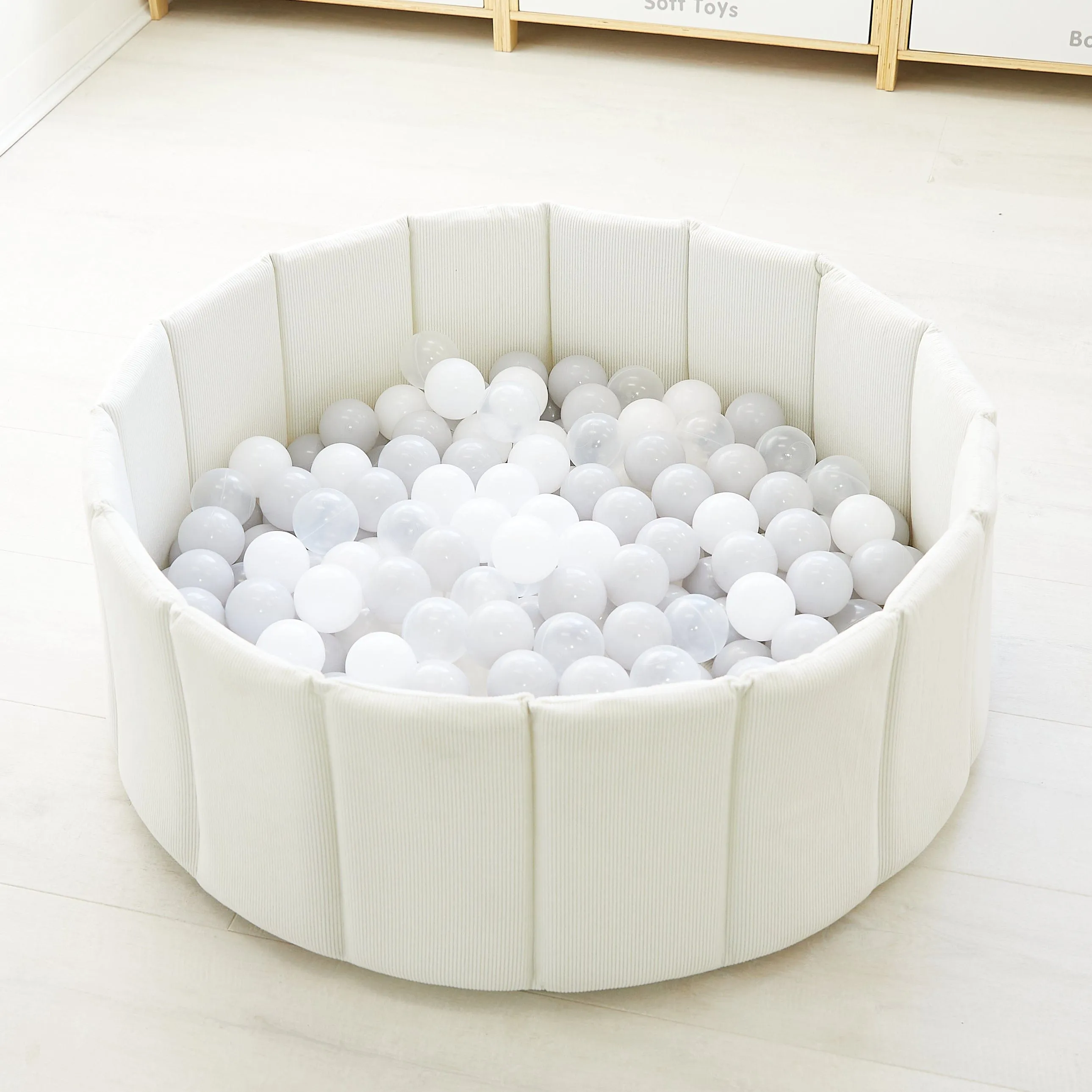 Foldable Corduroy Ball Pit with 200 Balls