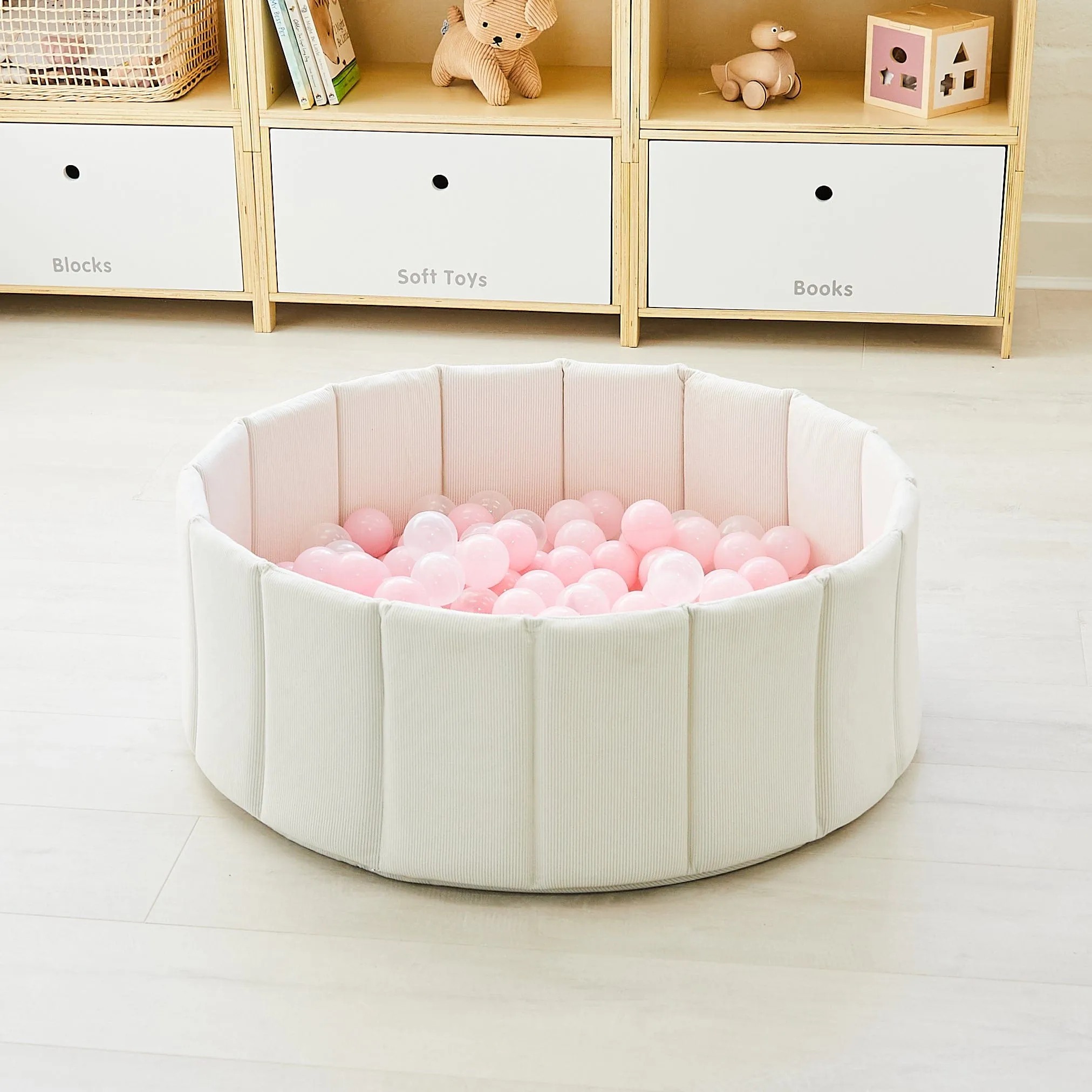 Foldable Corduroy Ball Pit with 200 Balls