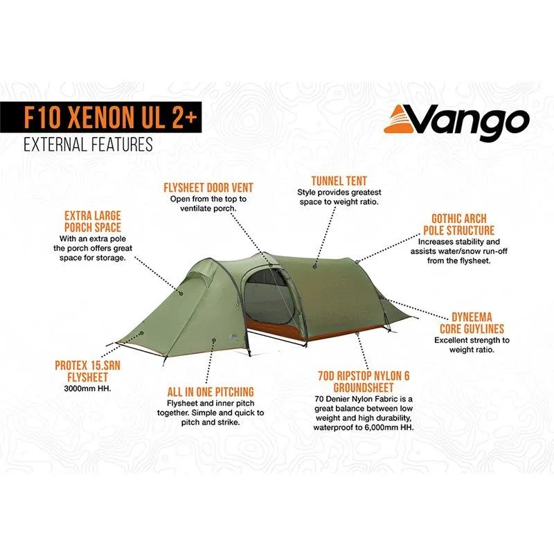 Force Ten (F10) Xenon UL 2 Plus Tent - 2 Man Lightweight Tent (2023)