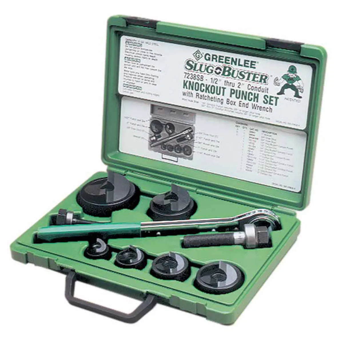 Greenlee 7238SB Slug-Buster Knockout Kit with Ratchet Wrench 1/2" thru 2"