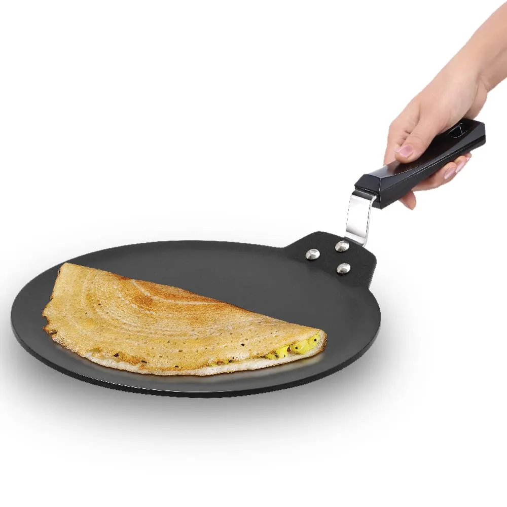 Hawkins Futura 30 cm Dosa Tava, Non Stick Dosa Tawa, Induction Dosa Tawa, Black (INDT30)