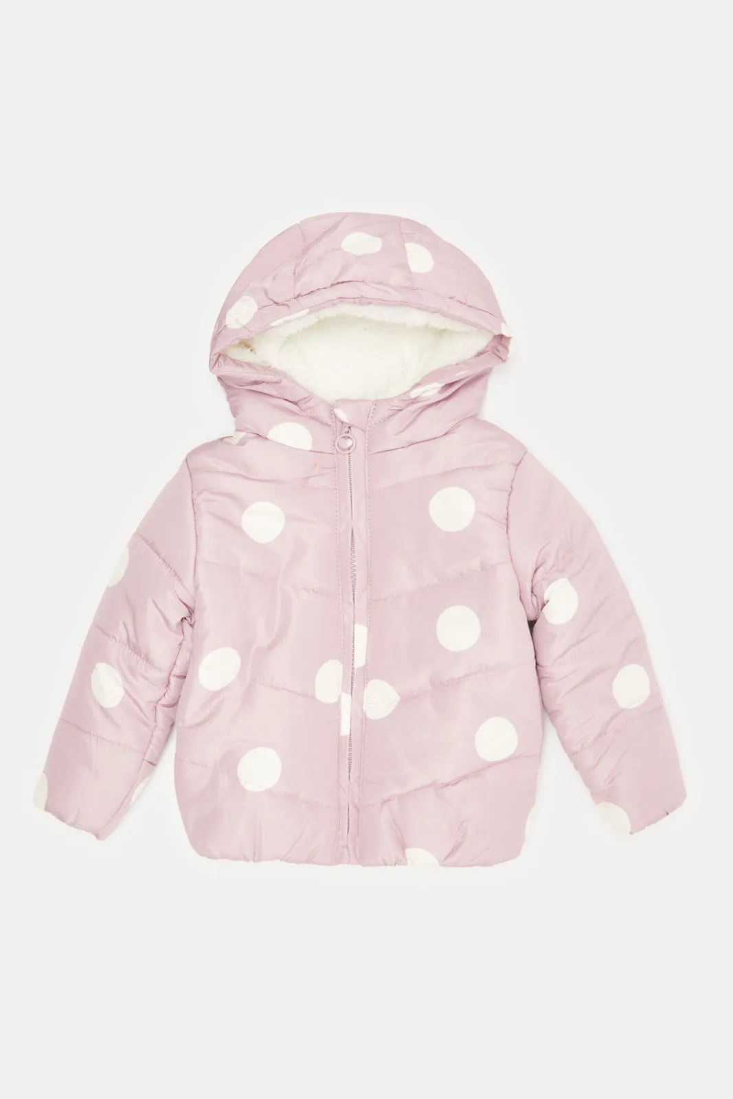 Infant Girls Pink Polka Dots  Hooded Jacket