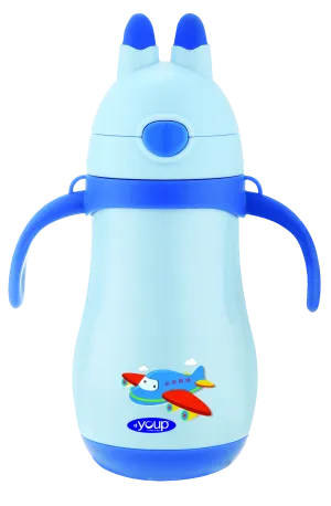 Insulated kids sipper bottle with handle WIGGLY - 350 ml Stainless steel