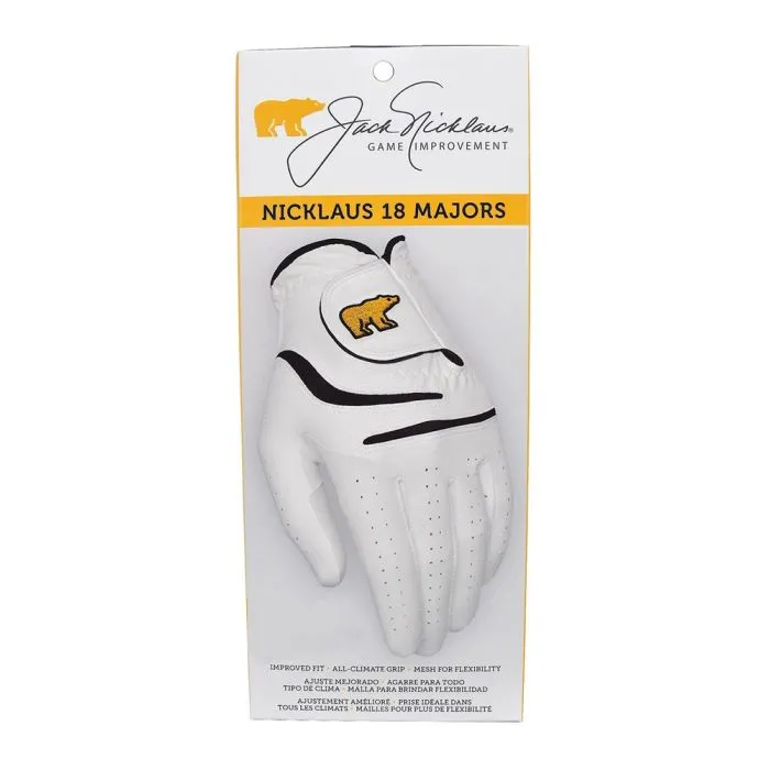 Jack Nicklaus Men's 18 Majors Golf Glove - White-Left Hand