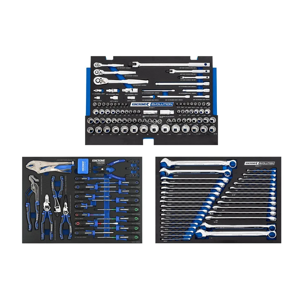Kincrome Evolution Pursuit 209 Piece 11 Drawer Roller Cabinet and Tool Chest with Bonus Gear Spanner Set - P1931B (Bulky Item)