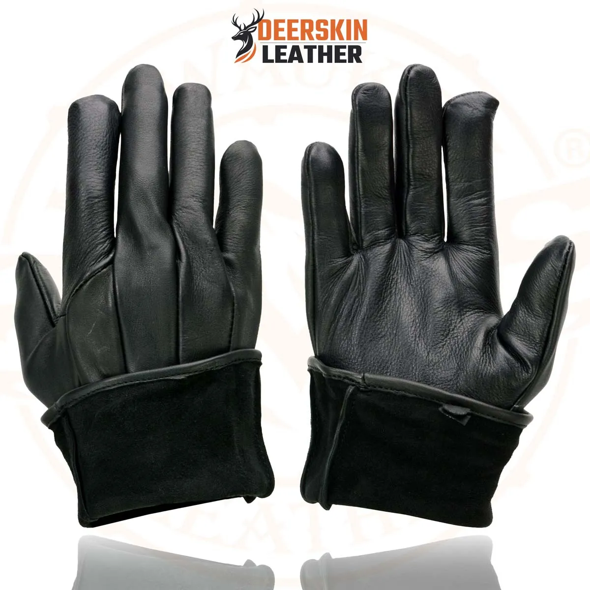 Milwaukee Leather Men's Gauntlet Motorcycle Hand Gloves-Deerskin