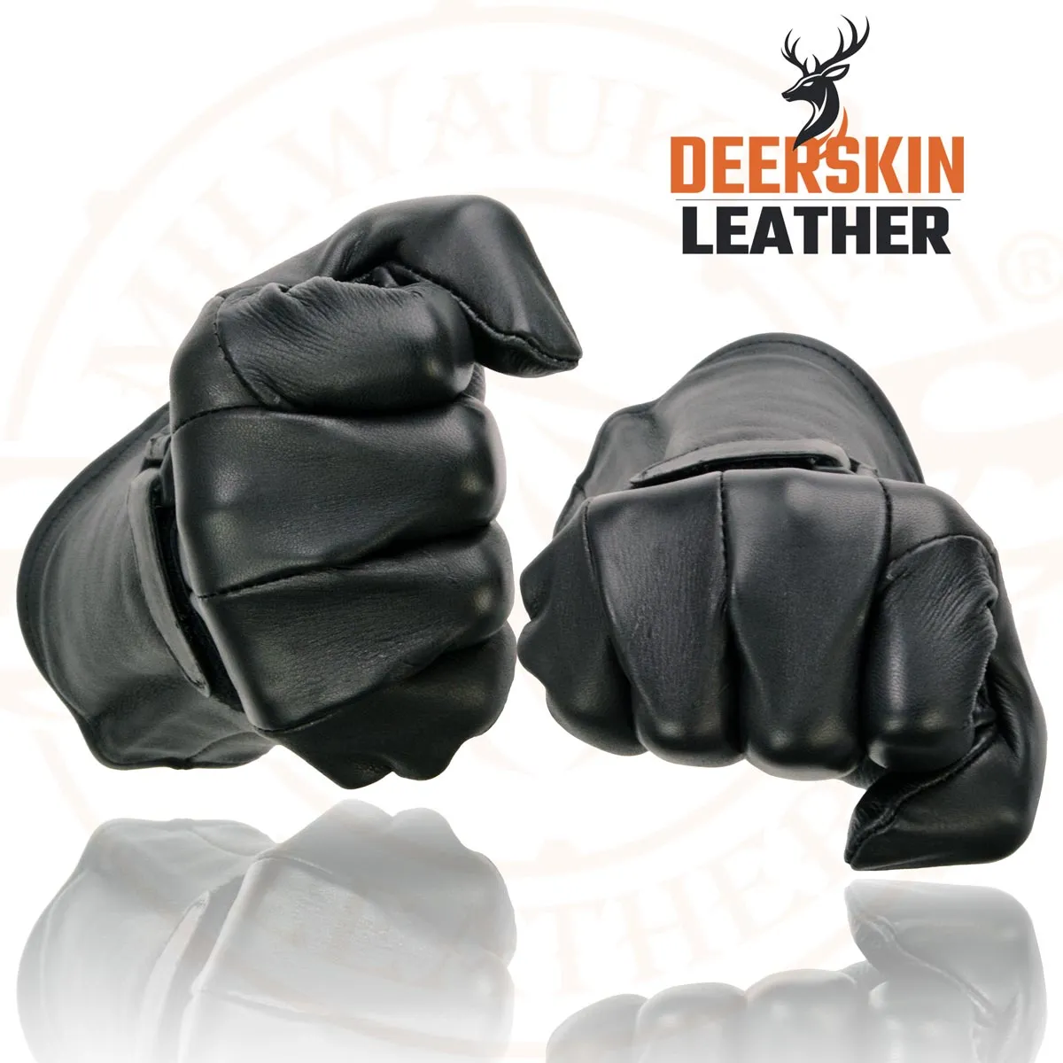 Milwaukee Leather Men's Gauntlet Motorcycle Hand Gloves-Deerskin