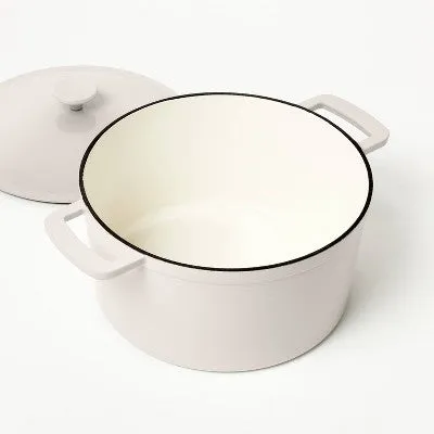 New - 7.5qt Enamel Dutch Oven Light Gray - Figmint