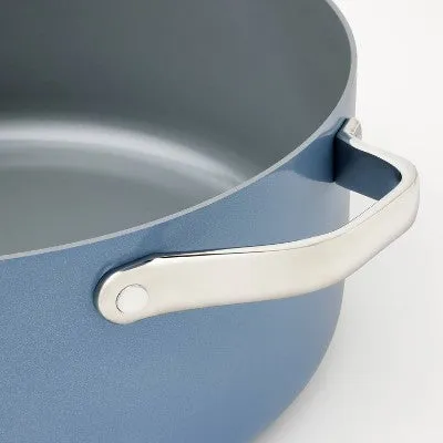 New - 8qt Nonstick Ceramic Coated Aluminum Wide Stock Pot Blue - Figmint