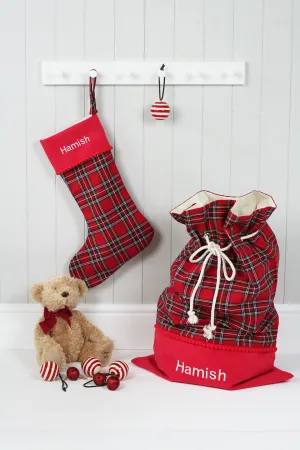 Personalised Christmas Stocking and Santa Sack Set ROYAL STEWART TARTAN