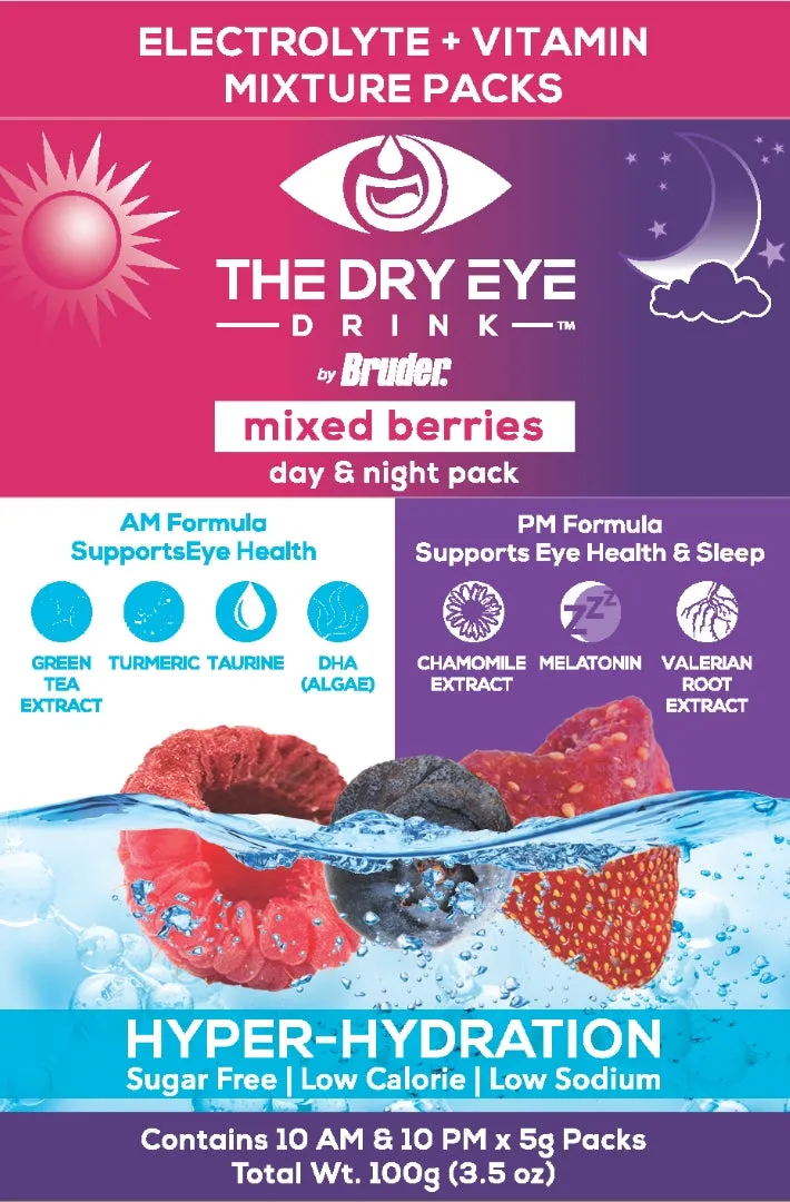 The Dry Eye Drink - Mixed Berries Flavor AM/PM Combo Pack