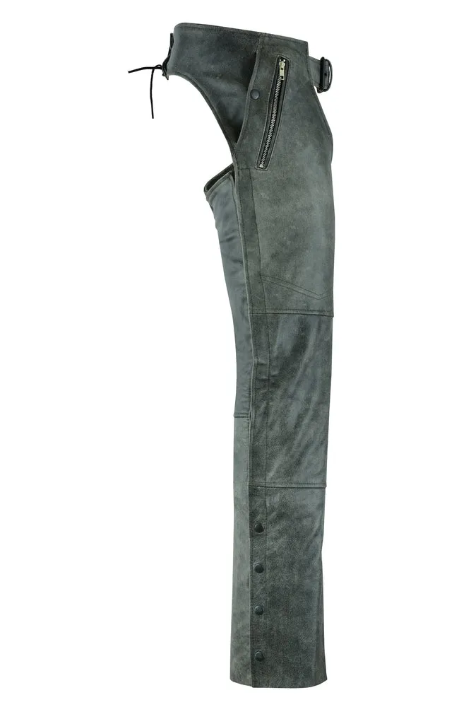 Unisex Double Deep Pocket Thermal Lined Chaps - GRAY - DS413